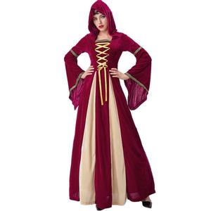新款成人女中世纪服饰复古宫廷女王礼服舞台表演服连衣裙套装