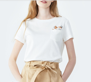 Hush Puppies暇步士夏季女装2024新款印花套头短袖T恤|HD-21133D