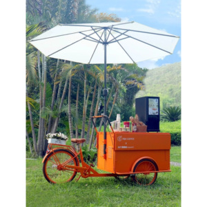 电动助力餐车咖啡车商场展示促销车可移动花车可骑行创意摆摊三轮