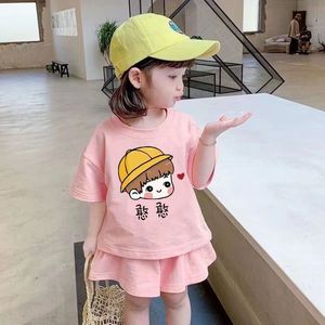 巴拉巴拉韩系女童套装儿童短袖t恤2024夏季新款可爱2件套女宝宝体