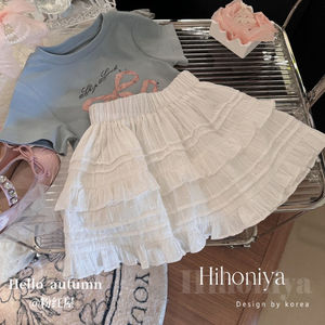 巴拉巴拉2024年新款韩国童装夏季时尚女童白色公主蛋糕裙裙裤甜美