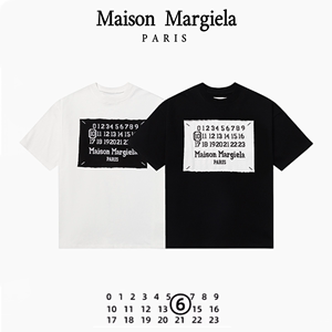 【5折现货】马吉拉Margiela风格MM6贴布数字刺绣logo男女短袖T恤