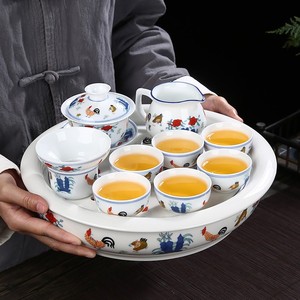 茶盘2023新款陶瓷中式家用鸡缸杯功夫茶具套装仿古大明成化斗彩茶