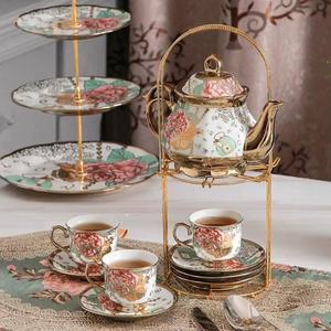英式茶杯#茶壶美式欧式套装复古咖啡杯下午花茶点心法式小陶瓷碟