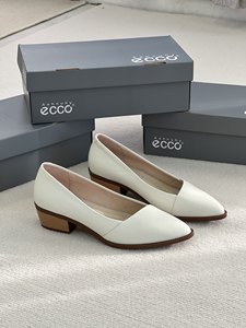 欧洲代购ECCO/爱步女鞋 2024新款尖头纯色真皮简约一脚蹬通勤单鞋