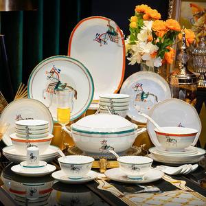圣德赛洛威景德镇陶瓷餐具套装高级感轻奢碗碟套装家用骨瓷乔迁碗