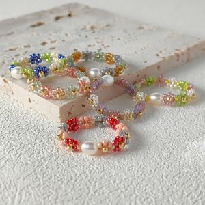 原创定制淡水珍珠花朵串珠戒指小众设计独特食指戒复古新中式女款