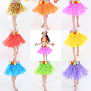 儿童夏威夷草裙套装舞蹈服装弹性腰围环保材料幼儿园六一表演道具