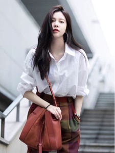 韩都衣舍2024年新款白色衬衫女衬衣早春穿搭外套韩系上衣今年流行