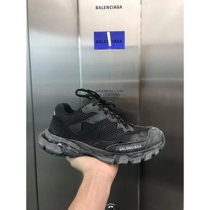 订购巴黎世家Balenciaga2022新款track3运动鞋老爹鞋做旧黑卡其色