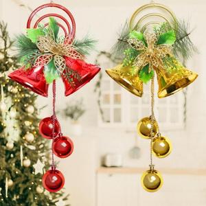 圣诞铃铛 装扮挂饰大小铃铛串花环挂件场景布置道具 圣诞节装饰品