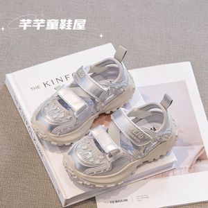 韩系女童鞋运动凉鞋2024新款夏季儿童包头网鞋夏款透气男童单网沙