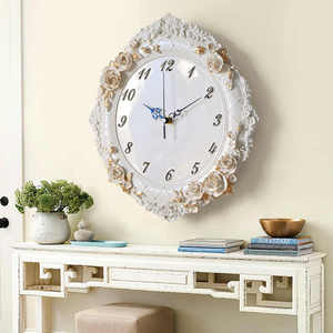 欧式挂钟客厅创意艺术时钟家用美容院店铺装饰树脂钟表石英钟