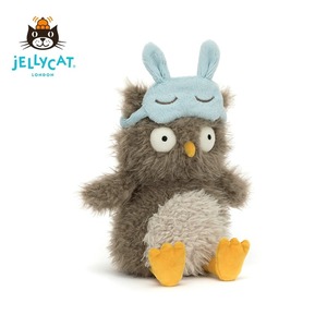 英国Jellycat新款奥德丽酣睡猫头鹰柔软安抚宝宝公仔毛绒玩具礼物