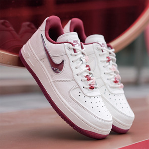 耐克Nike AF1白红空军一号男女情人节龙年白棕美拉德低帮休闲板鞋