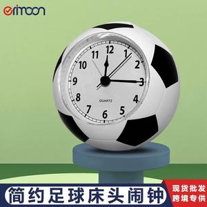 汉时创意儿童男孩足球闹钟卧室时尚学生用钟表静音桌面小时钟HA09