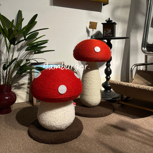 红蘑菇可爱高颜值剑麻绳猫抓板耐用猫爬架不掉屑猫磨爪猫玩具摆件