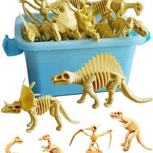 化石静态环保骨架骨骼套餐骨头材质动物模型玩具儿童考古摆件恐龙