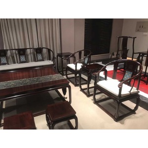 老挝大红酸枝跤趾黄檀十二件套明式皇冠沙发皇宫椅茶几红木家具