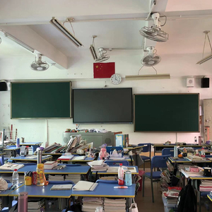 万向推拉黑板教学组合式上下左右移动多媒体教室磁性绿板白板定制