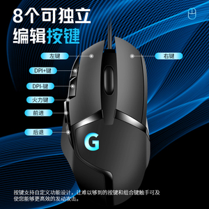 罗技官方旗舰店G402游戏鼠标有线RGB炫彩吃鸡宏编压枪G502鼠标102