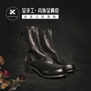 手工鞋xiangyu女鞋guidi pl2女靴水洗马皮靴子拉链鬼帝靴白色黑色