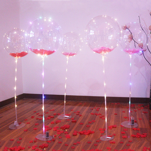 圆形网红气球男友生日装饰表白求婚客厅浪漫布置透明发光带灯桌飘