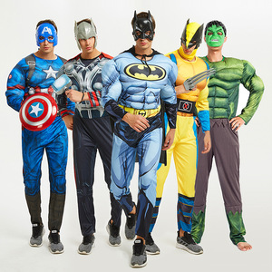 cosplay钢铁侠英雄超人衣蜘蛛蝙蝠侠雷神美国队长成人肌肉服装男