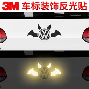 3M汽车个性天使恶魔车标贴反光贴纸车身创意改造装饰夜间警示标识