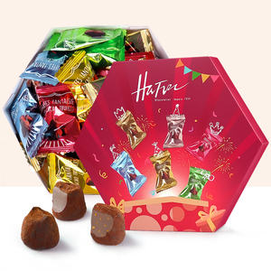 法国进口哈梵原味榛子松露巧克力摩曼斯太紫盒装新年货送礼物零食