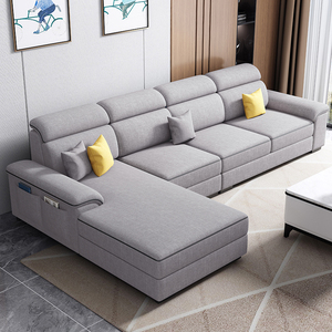 新款北欧布艺沙发简约现代轻奢免洗科技布客厅小户型拆洗转角沙发