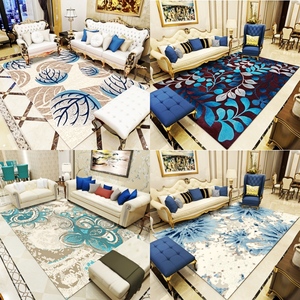 新款欧式田园地毯客厅沙发茶几毯可定制美式风格卧室床边毯可水洗
