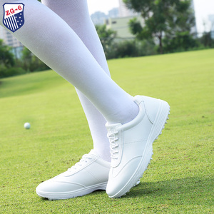 ZG6高尔夫球鞋女时尚白色鞋进口超纤皮固定钉防水透气百搭小白鞋