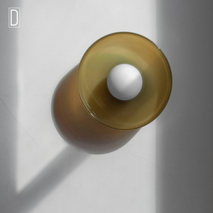 丹麦设计师款Disc Orb玻璃背景墙灯法式中古卧室床头圆形客厅壁灯