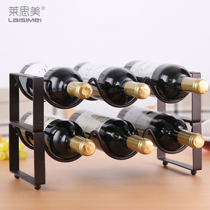 时尚创意欧式叠加红酒架摆件酒瓶架酒柜葡萄酒展示架子铁艺酒架子