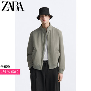 ZARA特价精选 男装 灰色棉衣保暖棉服工装户外夹克 6518350 802