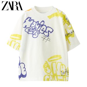 ZARA 24夏季新品 童装男童 涂鸦印花圆领短袖 T 恤 7878684 250