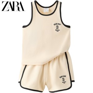 ZARA 24春季新品 童装女童 复古休闲短裤和 T 恤套装 9000678 712