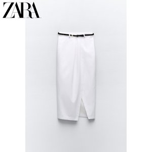 ZARA24春季新品 女装 配腰带迷笛铅笔裙 1165063 250