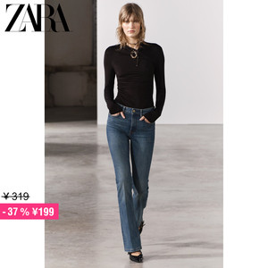 ZARA特价精选 女装 ZW 系列塑形中腰喇叭型牛仔裤 7223041 427