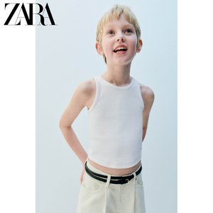 ZARA 24春季新品 童装女童 泳装式罗纹 T 恤 4424600 250