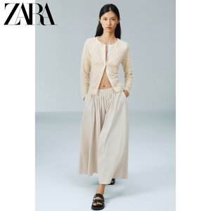 ZARA24夏季新品 女装 珠片饰长袖针织拼接西装外套 3920067 712