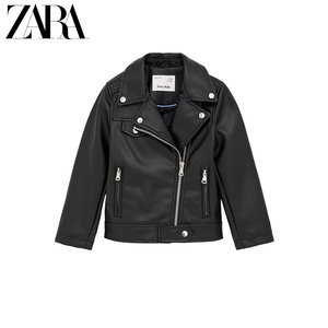 ZARA 新款 童装女童 人造皮夹克 03791…