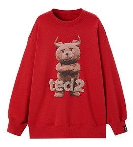 【TED2熊联名】太剪标贱熊卫衣女圆领泰迪熊大纹样上衣A6DCB1202