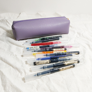 美术学生铅笔袋文具盒成人教师收纳包笔袋pu皮质大容量化妆毛刷包