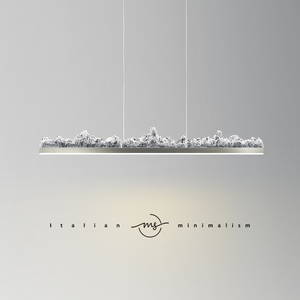 【木森】餐厅灯轻奢创意冰山现代简约设计师饭厅一字长条餐桌吊灯