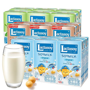 泰国进口lactasoy力大狮豆奶125ml*18盒儿童早餐奶学生饮品饮料
