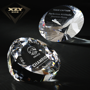 原创K9高档新款地球水晶小奖座奖杯公司周年纪念刻字定制钻石礼物