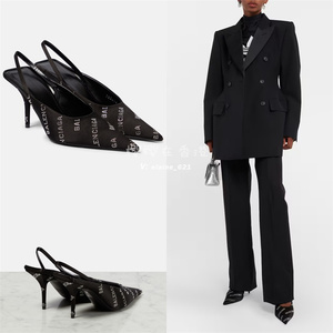 香港直邮 Balenciaga 巴黎世家 2024春夏 水晶 字母 高跟凉鞋10cm