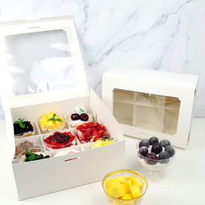 九宫格甜品盒子包装盒透明奶油木糠杯慕斯杯可透视烘焙开窗打包盒